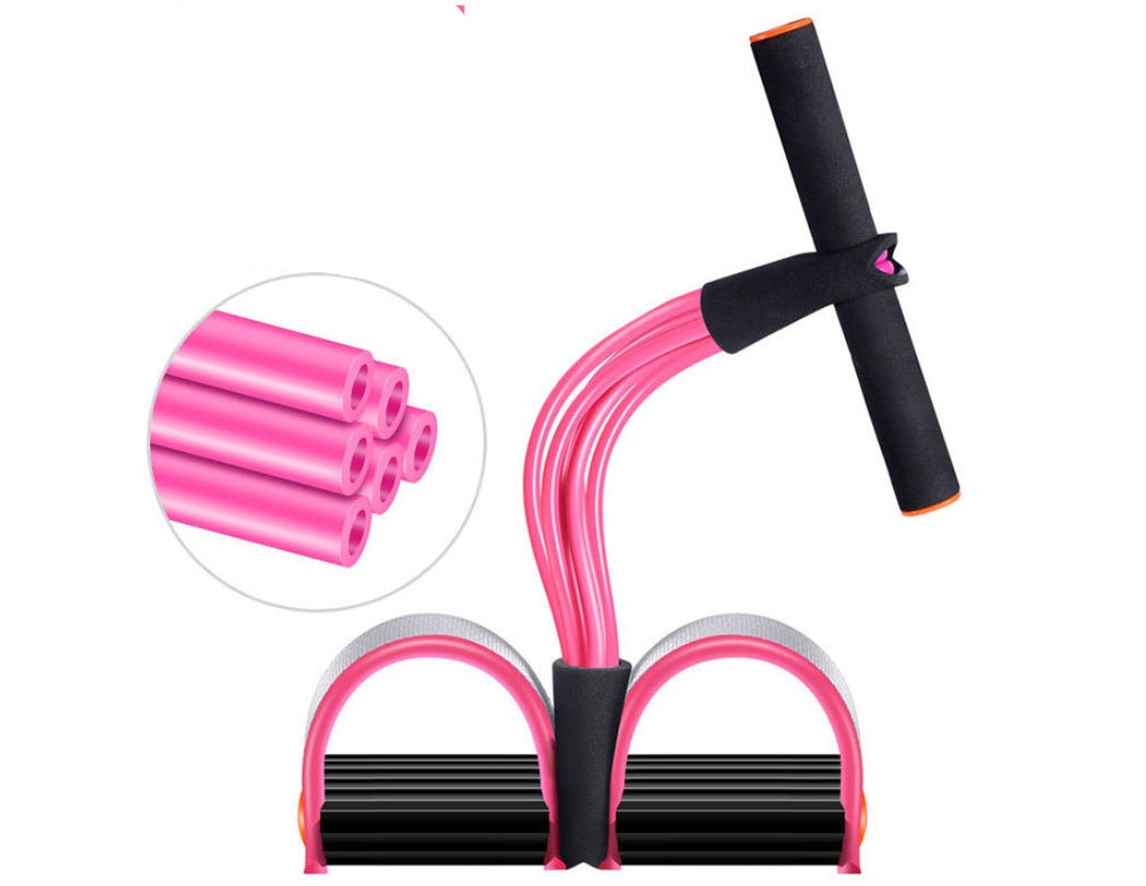 Natural Latex Resistance Trainer - Foot Pedal Pull Rope with Handles