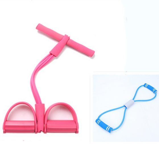 Natural Latex Resistance Trainer - Foot Pedal Pull Rope with Handles