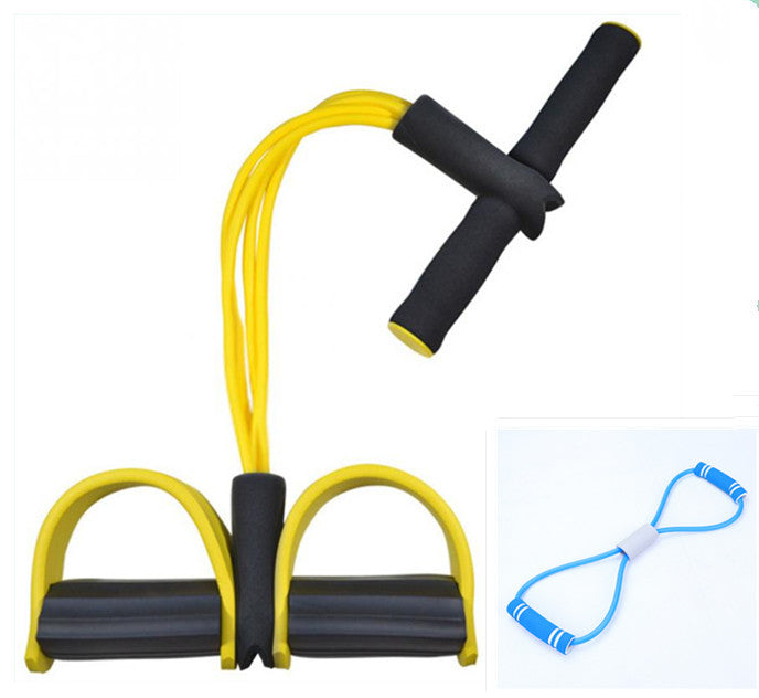 Natural Latex Resistance Trainer - Foot Pedal Pull Rope with Handles