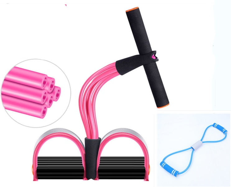 Natural Latex Resistance Trainer - Foot Pedal Pull Rope with Handles
