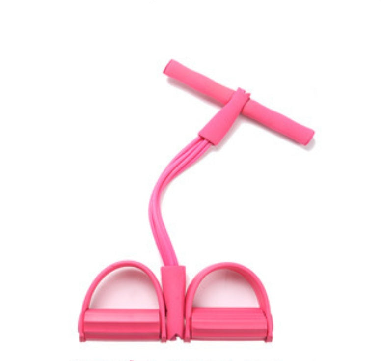 Natural Latex Resistance Trainer - Foot Pedal Pull Rope with Handles