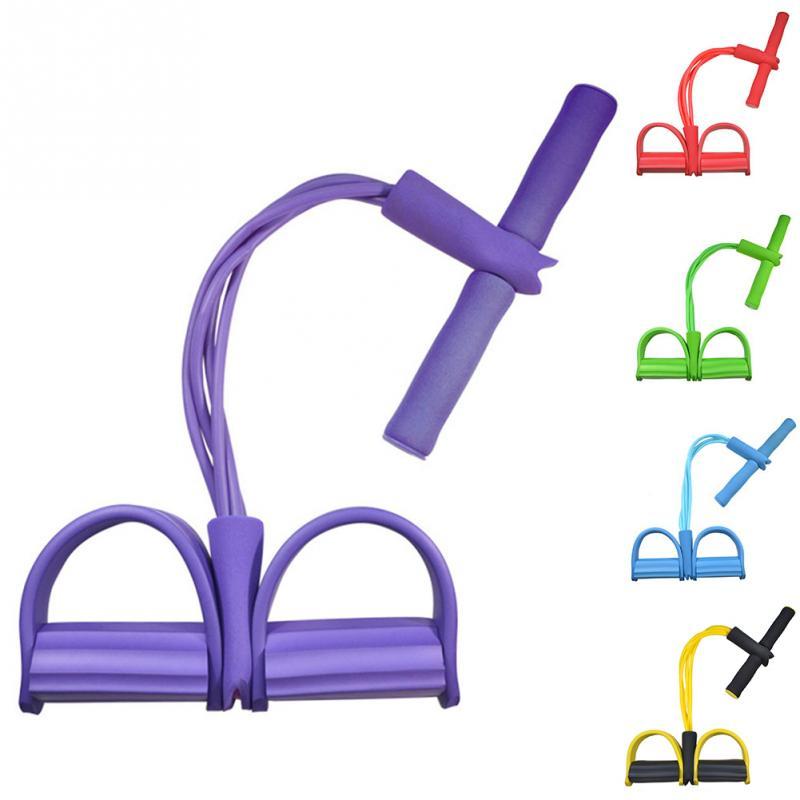 Natural Latex Resistance Trainer - Foot Pedal Pull Rope with Handles