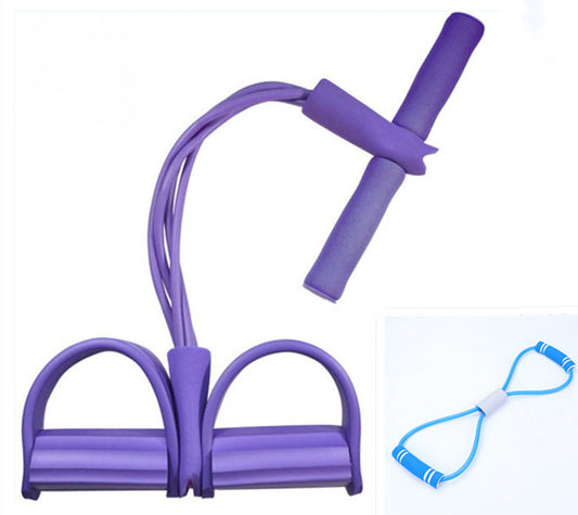 Natural Latex Resistance Trainer - Foot Pedal Pull Rope with Handles