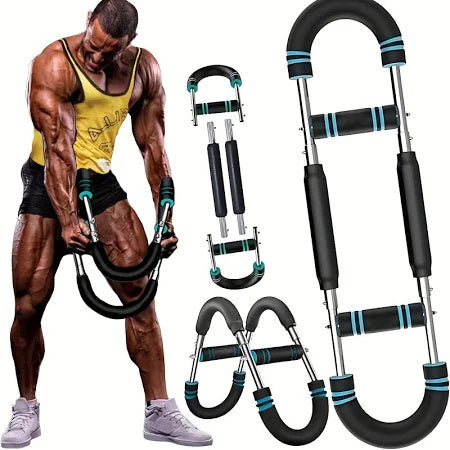 U-Shaped Spring Bar Trainer - Adjustable Chest & Arm Strengthener for Home Gym