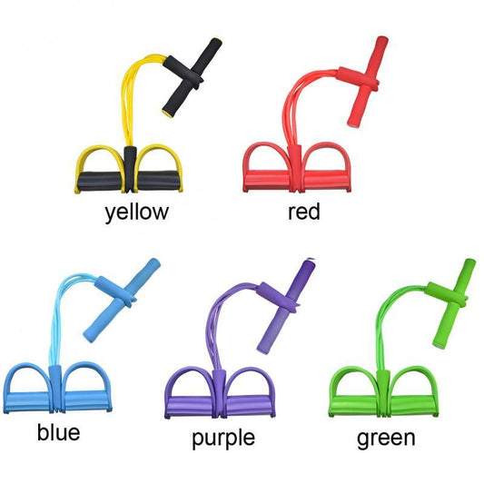 Natural Latex Resistance Trainer - Foot Pedal Pull Rope with Handles