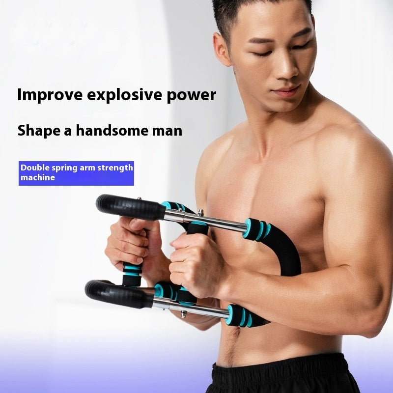 U-Shaped Spring Bar Trainer - Adjustable Chest & Arm Strengthener for Home Gym