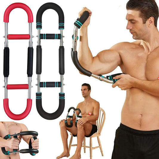 U-Shaped Spring Bar Trainer - Adjustable Chest & Arm Strengthener for Home Gym